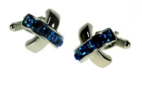 Cufflinks - Sapphire Crystal Cross